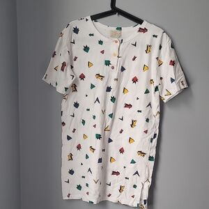 Chance Encounters 90's Vintage Colorful Patterned Button-Up Shirt